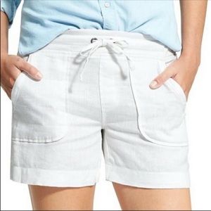 Athleta 100% Linen Shorts White Size 6